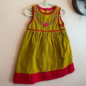 Genuine Kids green and pink floral romper dress